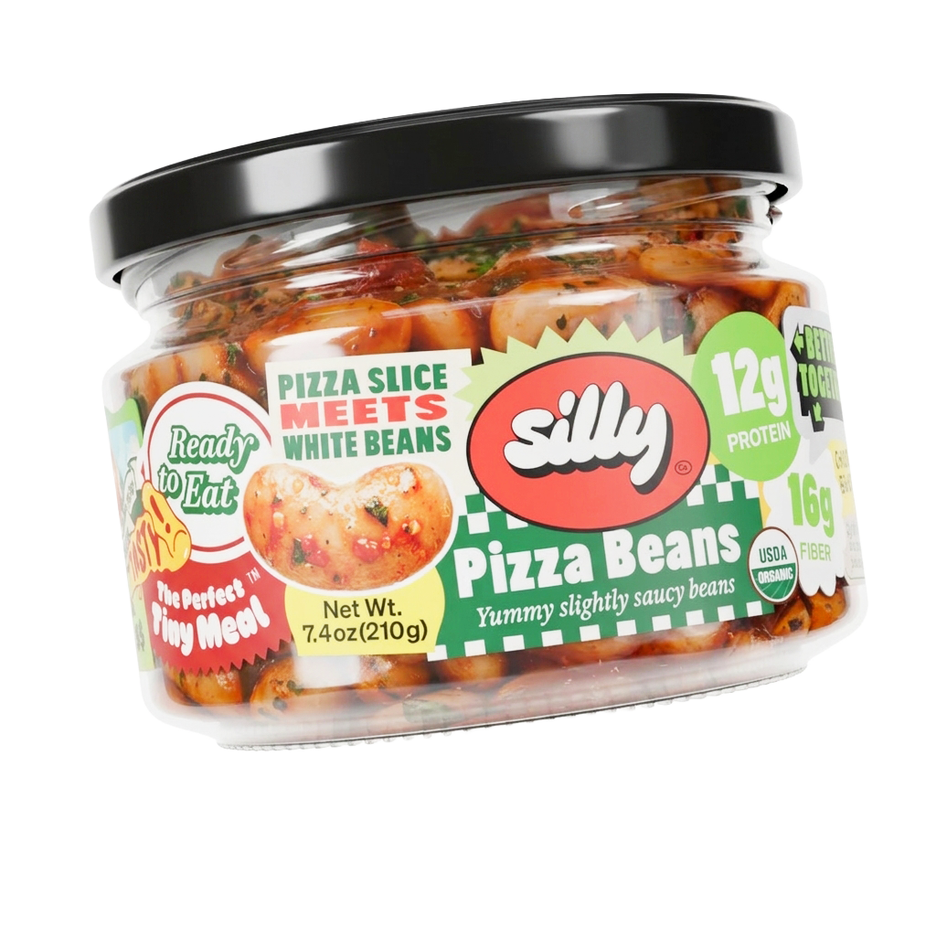 Silly Pizza Beans jar